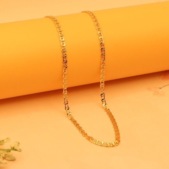 Chunky Rose Gold Chain Necklace with Bold Polished Links, XPNL0224 - Picture 10 of 12